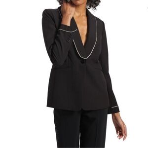 Elie Tahari Lexy Crystal-Trimmed Blazer Size 10